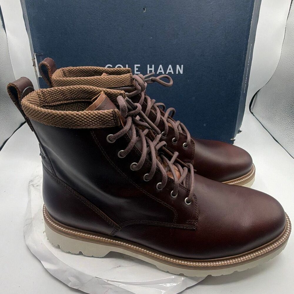 COLE HAAN American Classics Plain Toe Boot Waterproof Woodbury/Egret Waterproof- - Picture 2 of 12